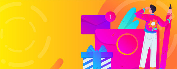 Festive Shopping E-Commerce Online Shopping People Flat Vector Concept Operation Hand Drawn Illustration