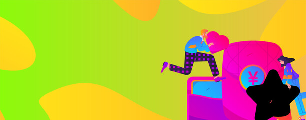 Festive Shopping E-Commerce Online Shopping People Flat Vector Concept Operation Hand Drawn Illustration