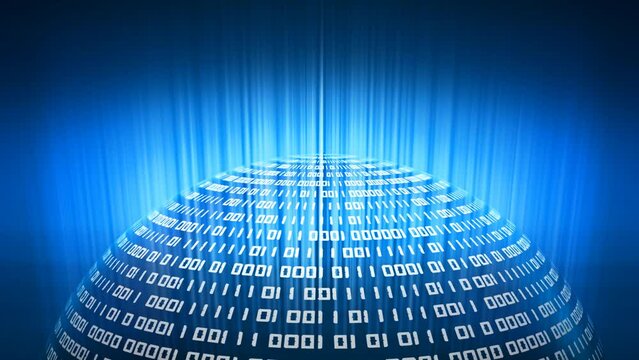 Binary Globe Background with ones and zeros