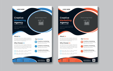 Business flyer template tow color of varication, for multipurpose use 