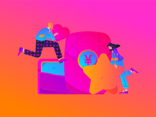 Festive Shopping E-Commerce Online Shopping People Flat Vector Concept Operation Hand Drawn Illustration