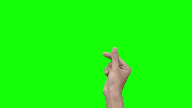 love sign finger on green screen background