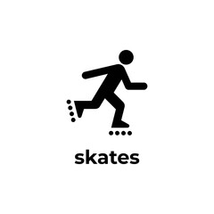 simple black people skates icon design