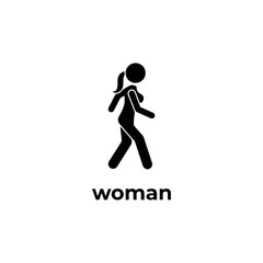 Fototapeta na wymiar simple black woman icon design
