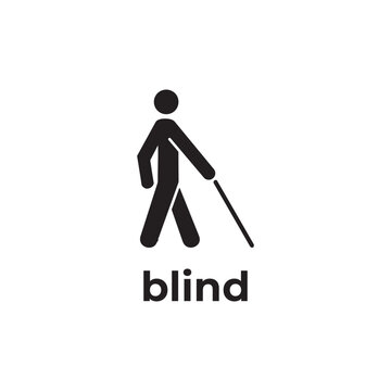 simple black people blind icon design