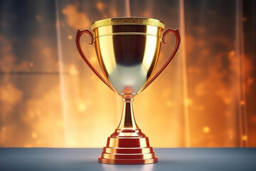 Gold trophy a best champion award on success prize winner with golden reward victory competition cup