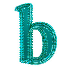 Small spheres on the turquoise symbol. letter b