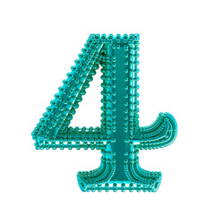 Small spheres on the turquoise symbol. number 4
