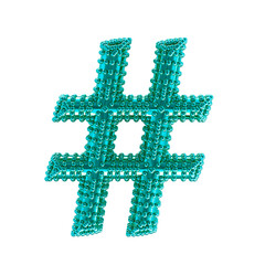 Small spheres on the turquoise symbol