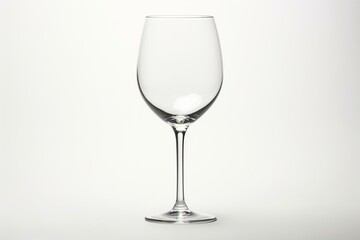 Classic wine glass isolated on a white background. Ample space for text or other elements. Generative AI