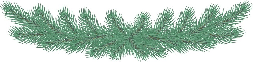 Christmas Pine Fluffy Wreath, garland .on transparent, png,  Holiday garland . tree branches, Wide pine garland