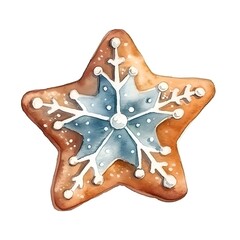 Christmas ginger bread watercolor, generative ai.