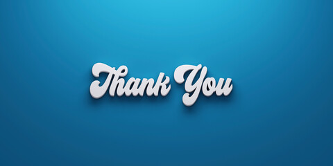 Thank you lettering in blue and white, a classic icon of appreciation