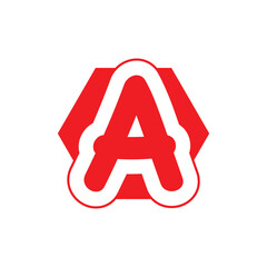 Letter A Red Logo Vector Illustration.