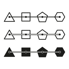 Blend icon. Geometric transformation. Source shape transition to another destination shape. Vector illustration. EPS 10.