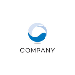 Round circle drop tech Logo design, brand identity, business logo, editable vector
