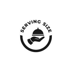 Serving size icon or Food serving label vector isolated. Best serving size icon for apps, websites, or food serving design element.
