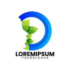 beautiful natural woman icon logo design