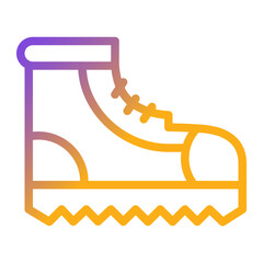  Boot, Camping, High, Man, Shoes, Fashion,  Icon, gradien style icon vector illustration, Suitable for website, mobile app, print, presentation, infographic and any other project.