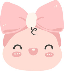 Baby shower girl, cute smiling baby face