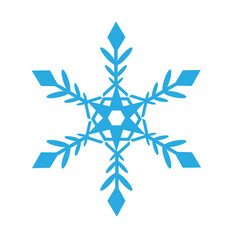 Fototapeta premium 水色で樹枝状の雪の結晶のイラスト