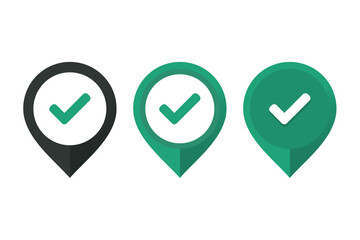 Map pin checkmark icon. illustration vector