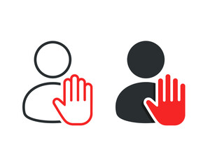 Stop person icon. Illustration vector