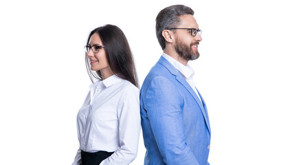 profile photo of business boss and employee. business boss and employee isolated on white