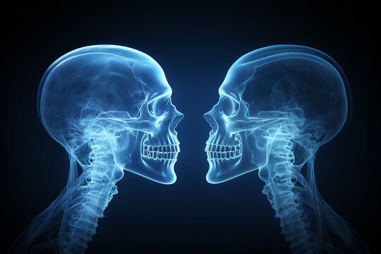 Human man anatomy diagnosis medicine bone x-ray skeleton skull head health