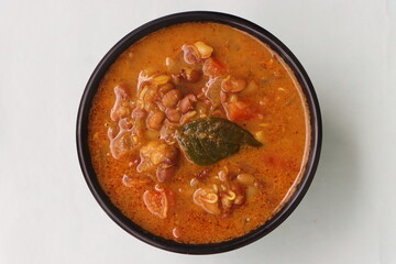 Sprouted Horse Gram curry in a bowl. Indian cuisine