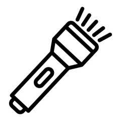  Camping, Flash, Flashlight, Light, Torch, Travel, Led Icon, Line style icon vector illustration, Suitable for website, mobile app, print, presentation, infographic and any other project.