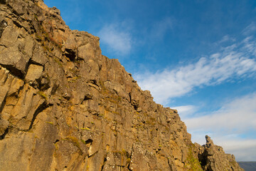 Mountain nature environment. Geological formations in nature. Geology shapes landscapes through eon. volcanic mountain stony rock. Mountain landscape nature. geology concept. geological volcanic rock