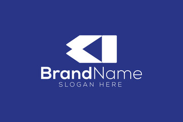 Trendy and minimal letter k play sign vector logo design