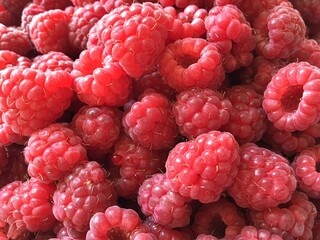 Raspberry background closeup