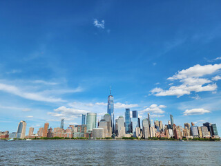 Fototapeta premium manhattan skyline. new york city. skyscraper cityscape of nyc. ny urban city architecture. midtown manhattan. metropolitan city. metropolis cityscape. new york downtown. NYC financial district