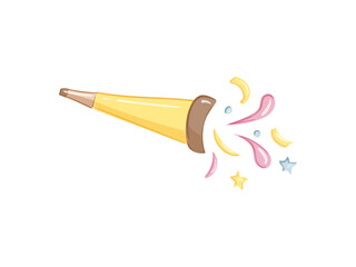 hand drawn celebratory ribbon cute trumpet