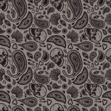 Skull Paisley Repeat