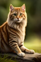 Fototapeta premium portrait of a cat. Generative AI