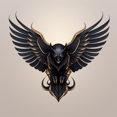 Black panther logo with wings