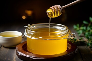 Selective focus on cooking homemade ghee, step-by-step process. Generative AI