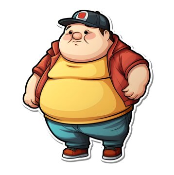 Funny sticker for an obese man