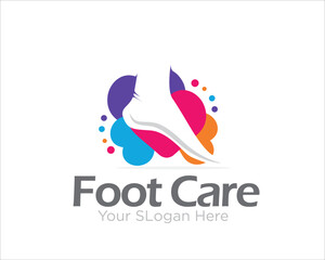 Obraz premium foot care logo designs for health protection and medical clinic