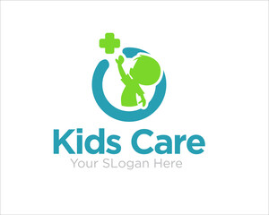 kids care health logo designs for kids clinic and health service