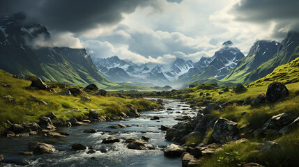 Fototapeta na wymiar highland landscape background
