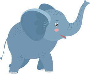 Obraz na płótnie Canvas Funny elephant baby character. Cute animal mascot