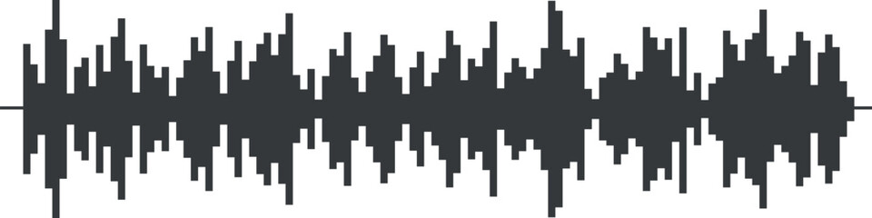 Audio track. Sound wave record. Black noise