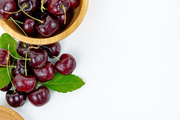 red sweet cherry isolated on white background
