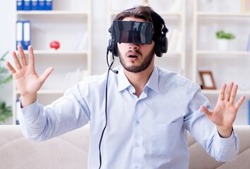 Student gamer playing games at home