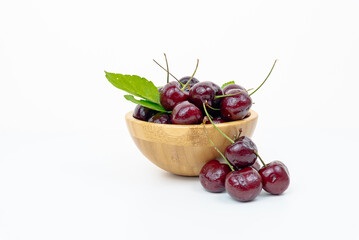 red sweet cherry isolated on white background