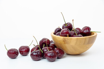 red sweet cherry isolated on white background